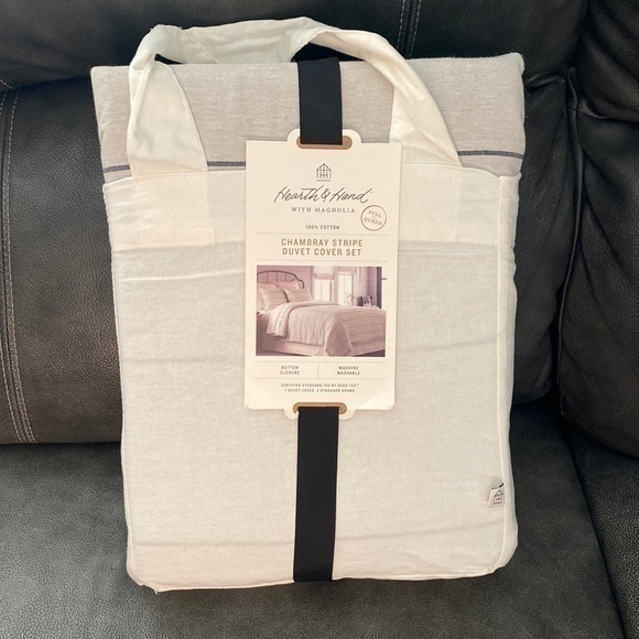 Hearth & Hand Bedding Hearth Hand Chambray Stripe Duvet Cover Set